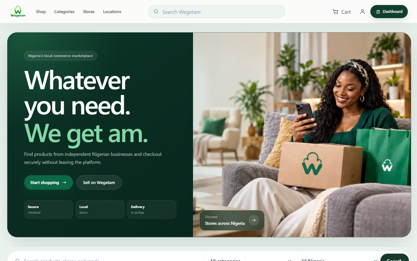Wegetam website preview